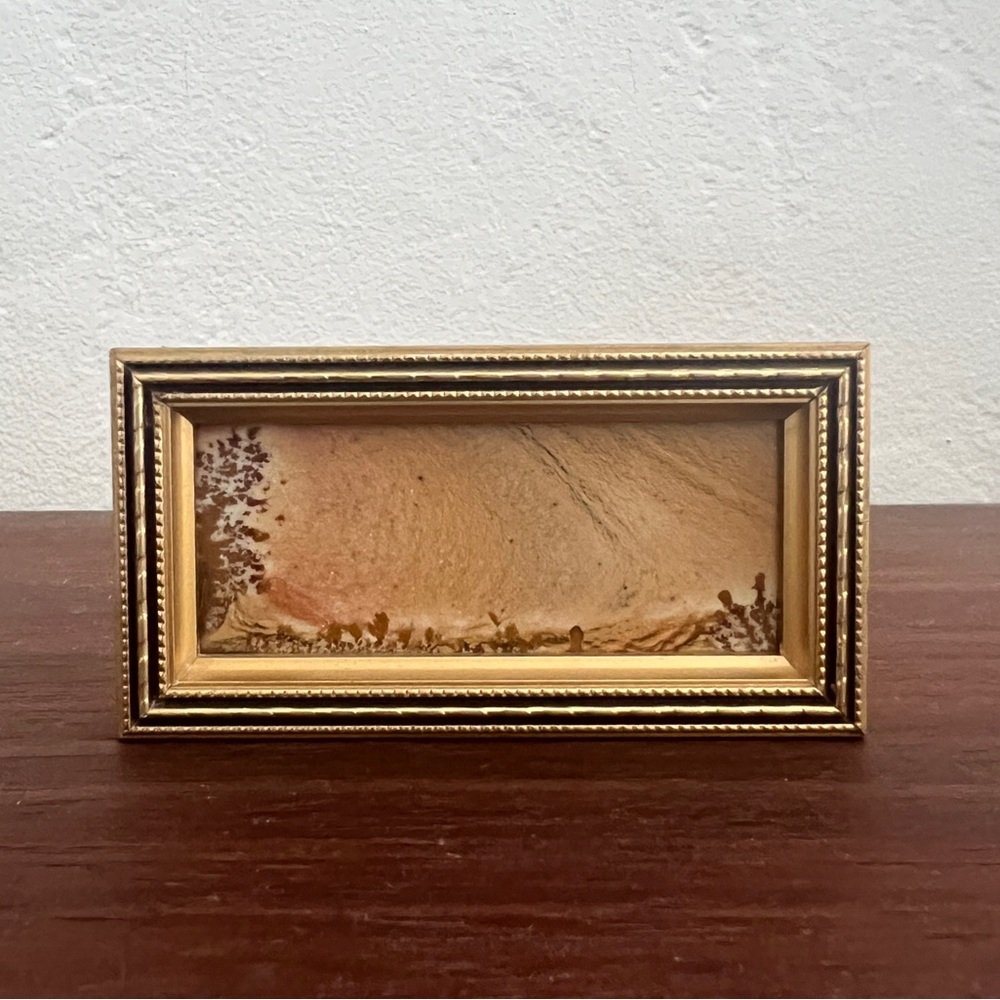 Vintage Gilded Framed Picture Jasper Stone Landscape Art Rock Marfa Texas curio - Picture 3 of 14